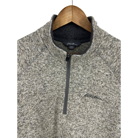 Eddie Bauer Gray 1/4 Zip Pullover Sweater Knit Long Sleeve Men's Size XL - Picture 2 of 9